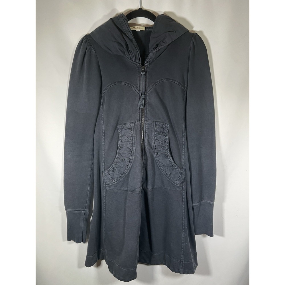 Prairie Underground Long Cloak Hoodie Dark charcoal Size XS Organic Cotton